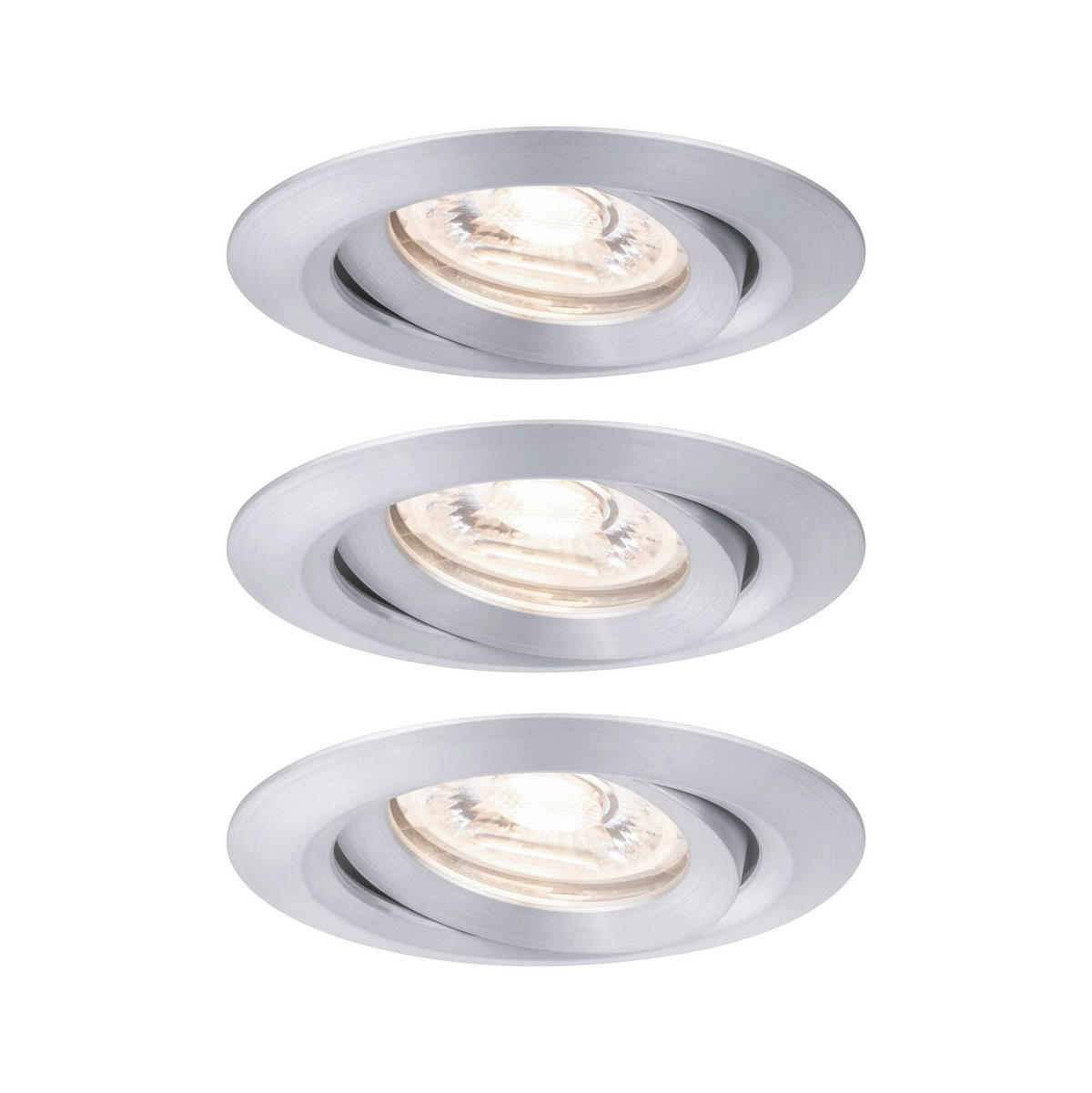 LED-EINBAUSPOT SET 6,6 cm  - Alufarben, Design, Metall (6,6cm) - Paulmann