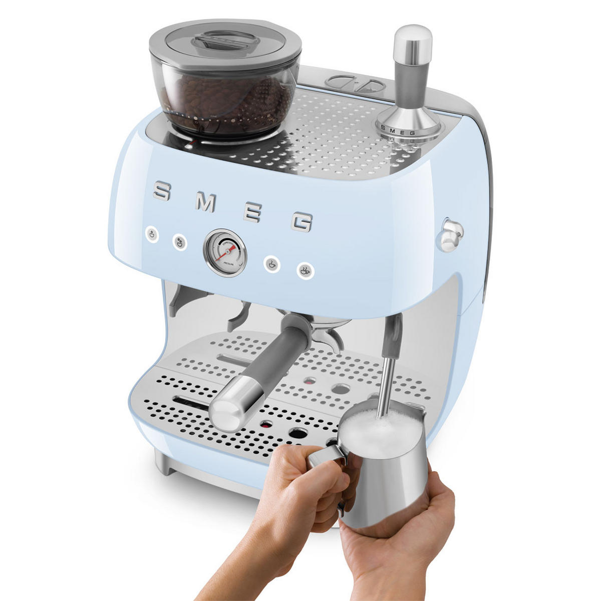 ESPRESSOMASCHINE  - Pastellblau, Basics, Kunststoff/Metall (33,4/44,3/43cm) - SMEG