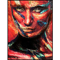 ÖLGEMÄLDE Abstraktes, Menschen, Ethno, Frauen 60/80 cm  - Multicolor/Schwarz, Design, Holzwerkstoff/Textil (60/80cm) - Monee