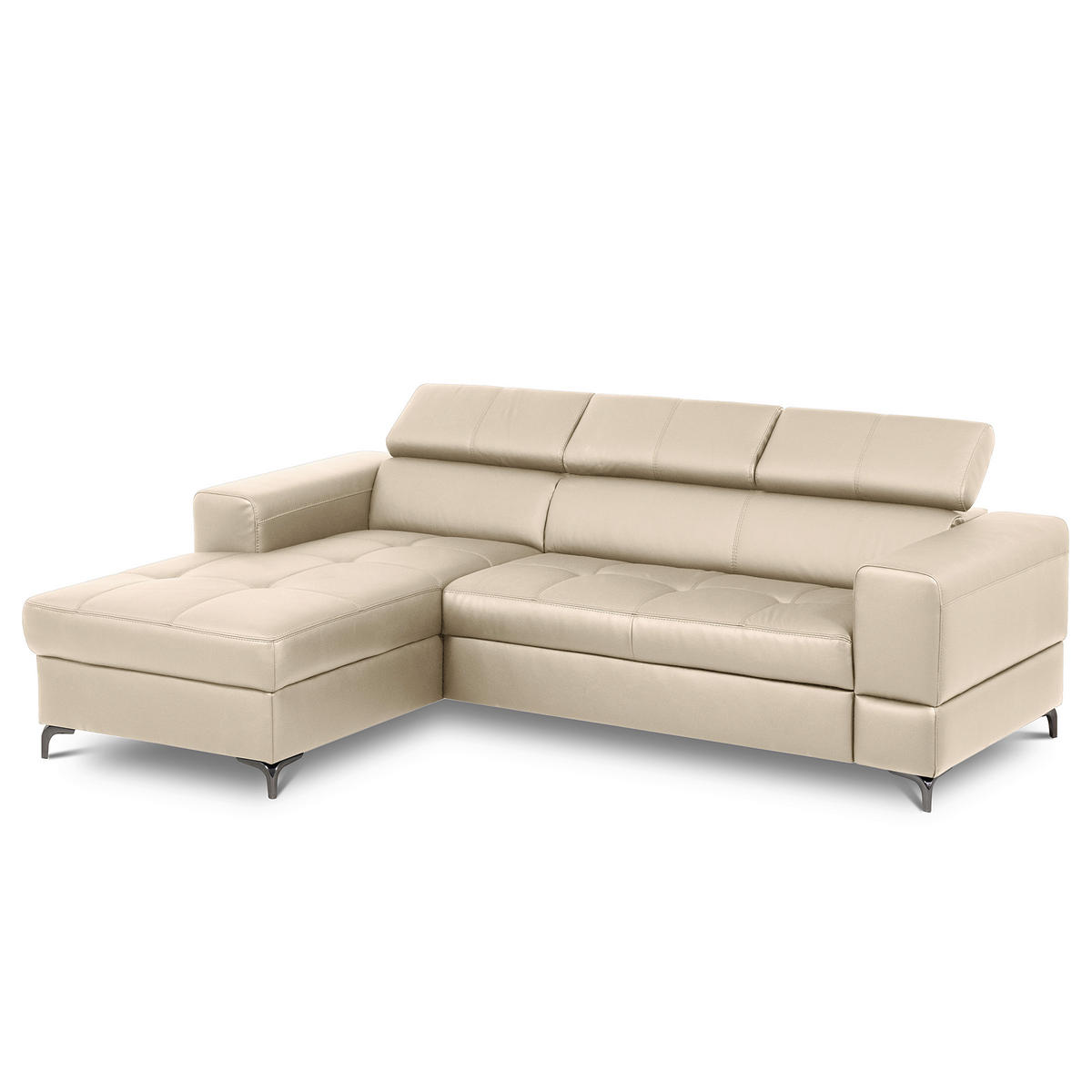 ECKSOFA  in Lederlook Echtleder Grau  - Schwarz/Grau, Design, Leder/Textil (173/247cm) - Livetastic