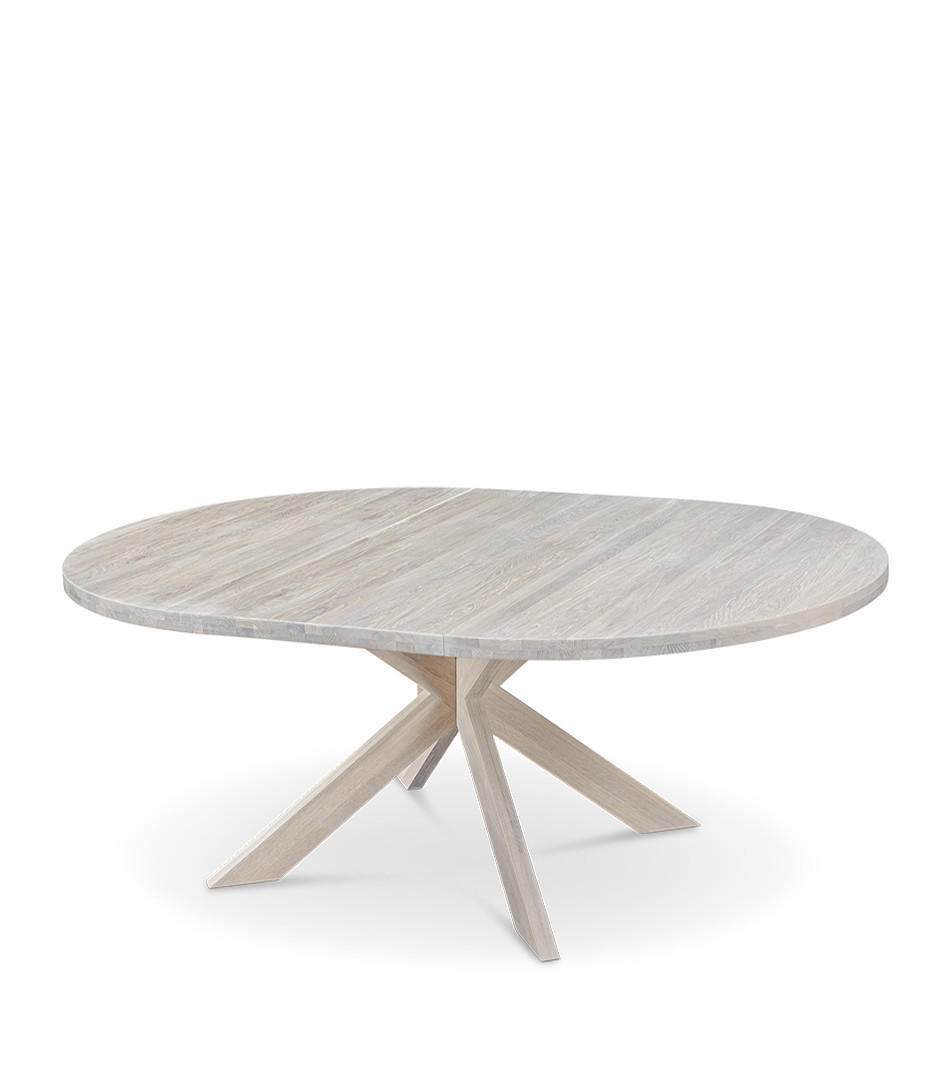 MATBORD ekfärgad, vit oval  utdragbar  - vit/ekfärgad, Klassisk, trä (140/180/140/75cm)