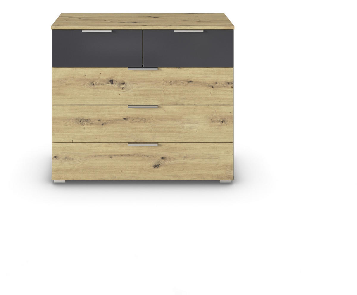 KOMMODE 93/81/42 cm  in Dunkelgrau, Eiche Artisan  - Dunkelgrau/Silberfarben, Modern, Holzwerkstoff/Metall (93/81/42cm) - Boxxx
