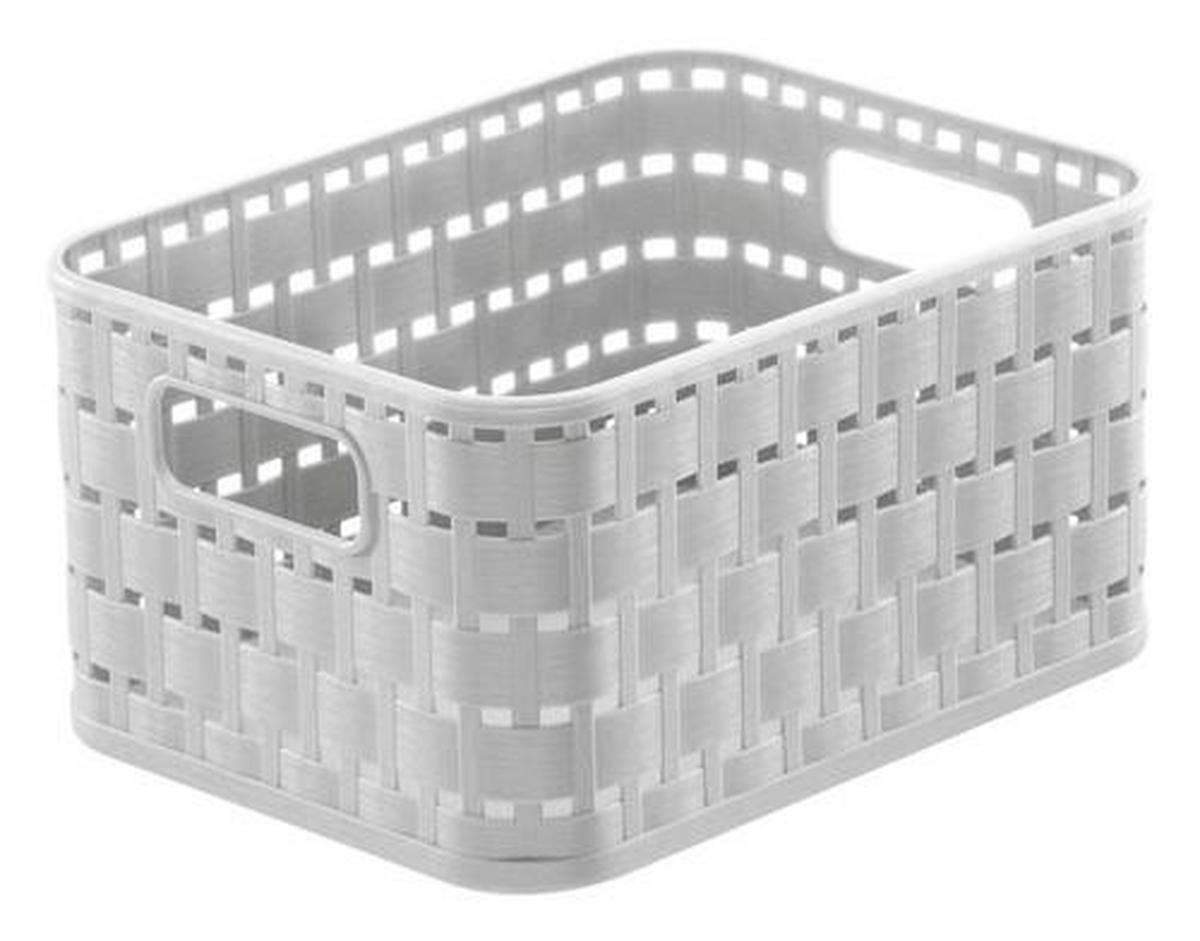 KOŠÍK biela - biela, Basics, plast (18,3/13,7/9,8cm) - Rotho