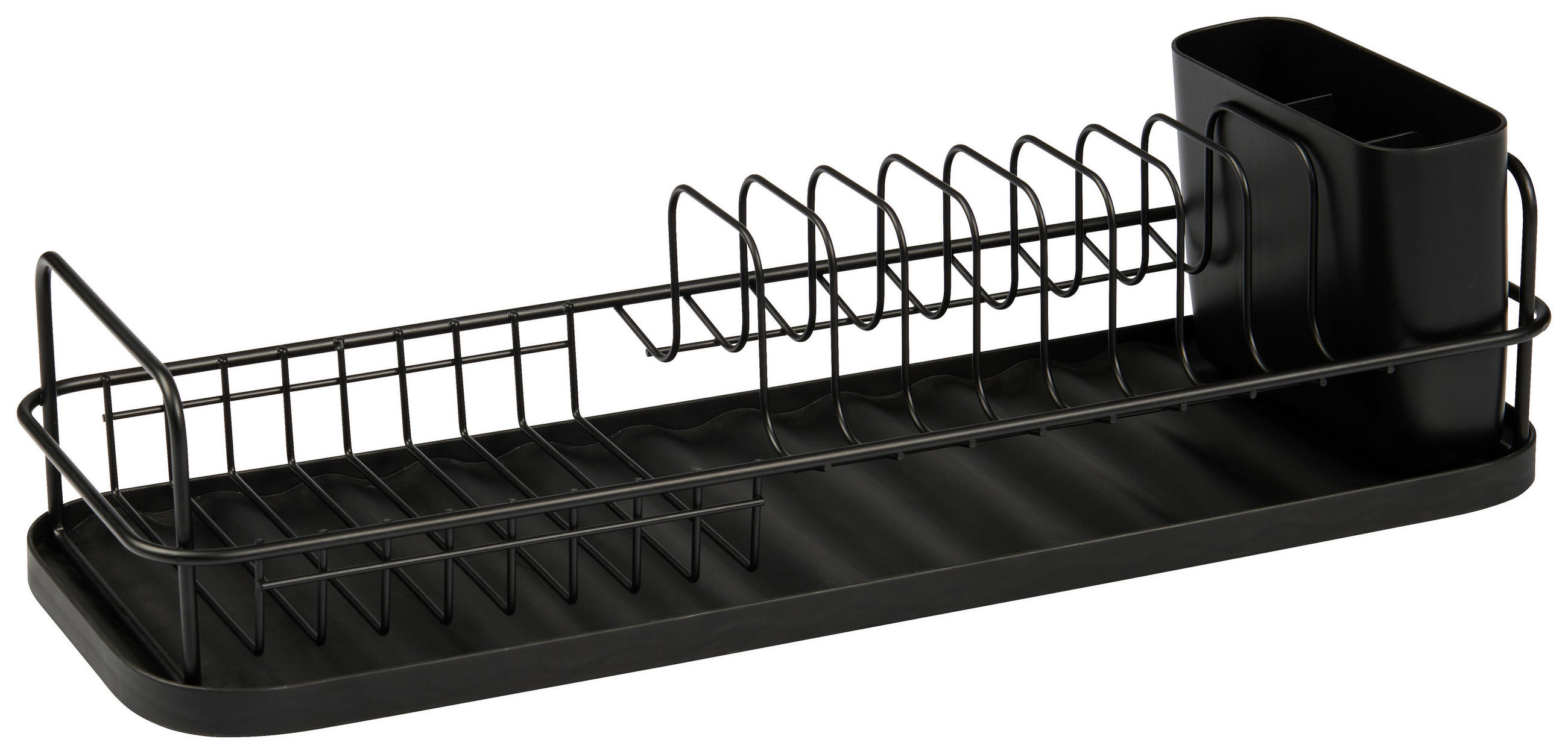 GESCHIRRABTROPFKORB  - Schwarz, Design, Kunststoff/Metall (47,5/16,8/12cm) - Homeware Profession.