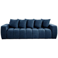 SCHLAFSOFA in Struktur, Bouclé Blau  - Blau/Schwarz, Basics, Kunststoff/Textil (250/86/140cm) - Livetastic