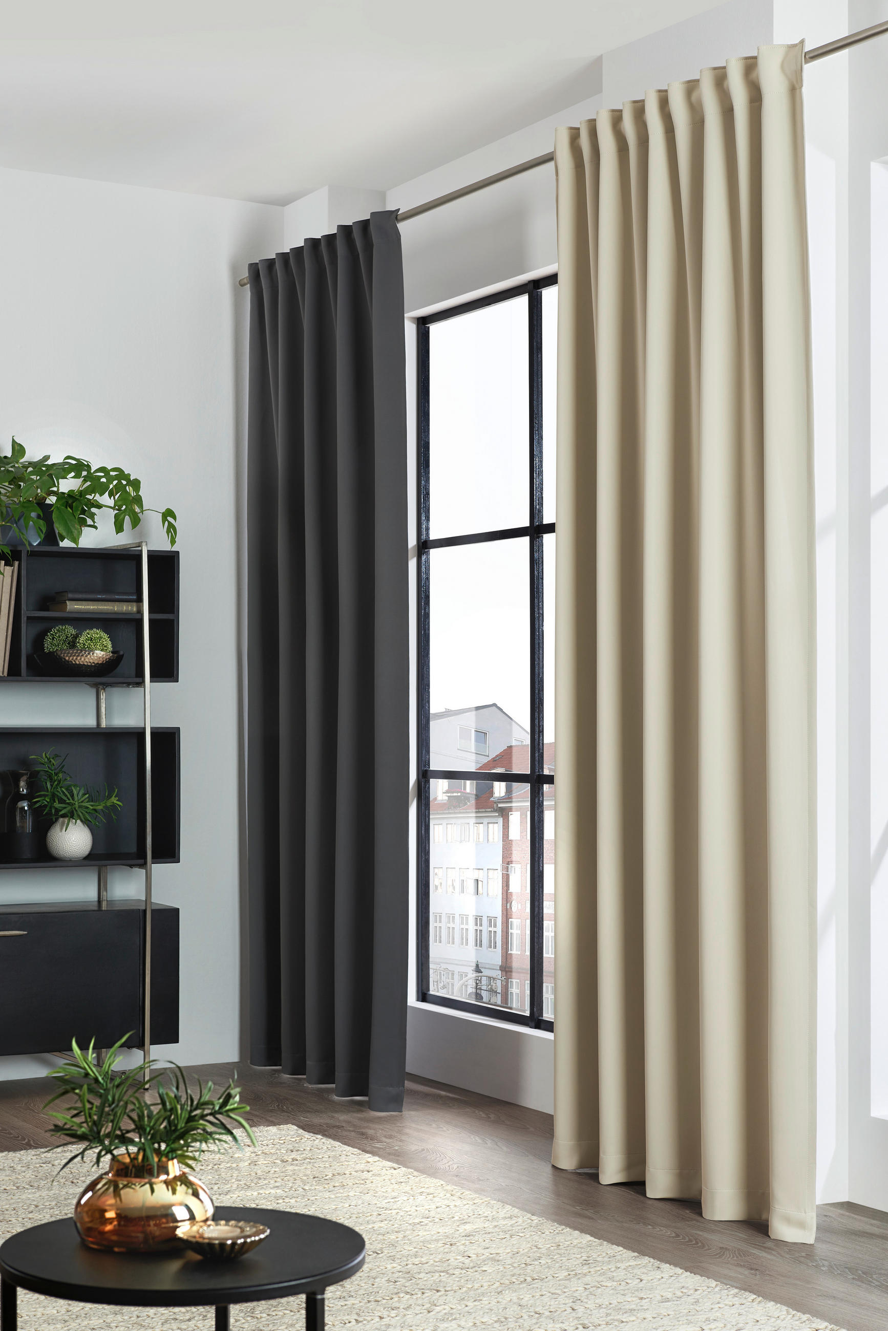 ZATEMŇOVACÍ ZÁVES, zatemnenie, 140/175 cm - tmavosivá, Basics, textil (140/175cm) - Esposa