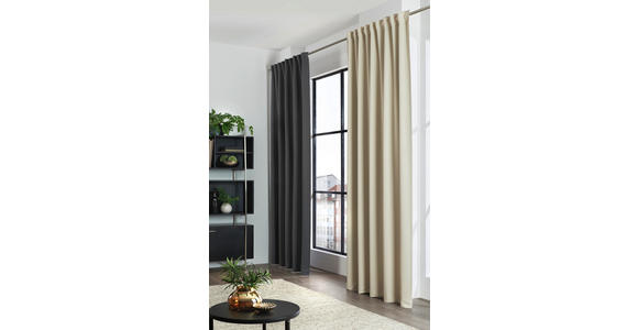 FERTIGVORHANG Verdunkelung - Dunkelgrau, Basics, Textil (140/300cm) - Esposa