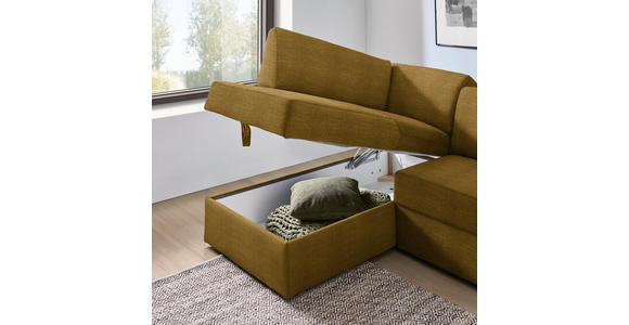 ECKSOFA in Webstoff Dunkelgelb  165/224 cm  - Dunkelgelb/Schwarz, KONVENTIONELL, Kunststoff/Textil (165/224cm) - Xora
