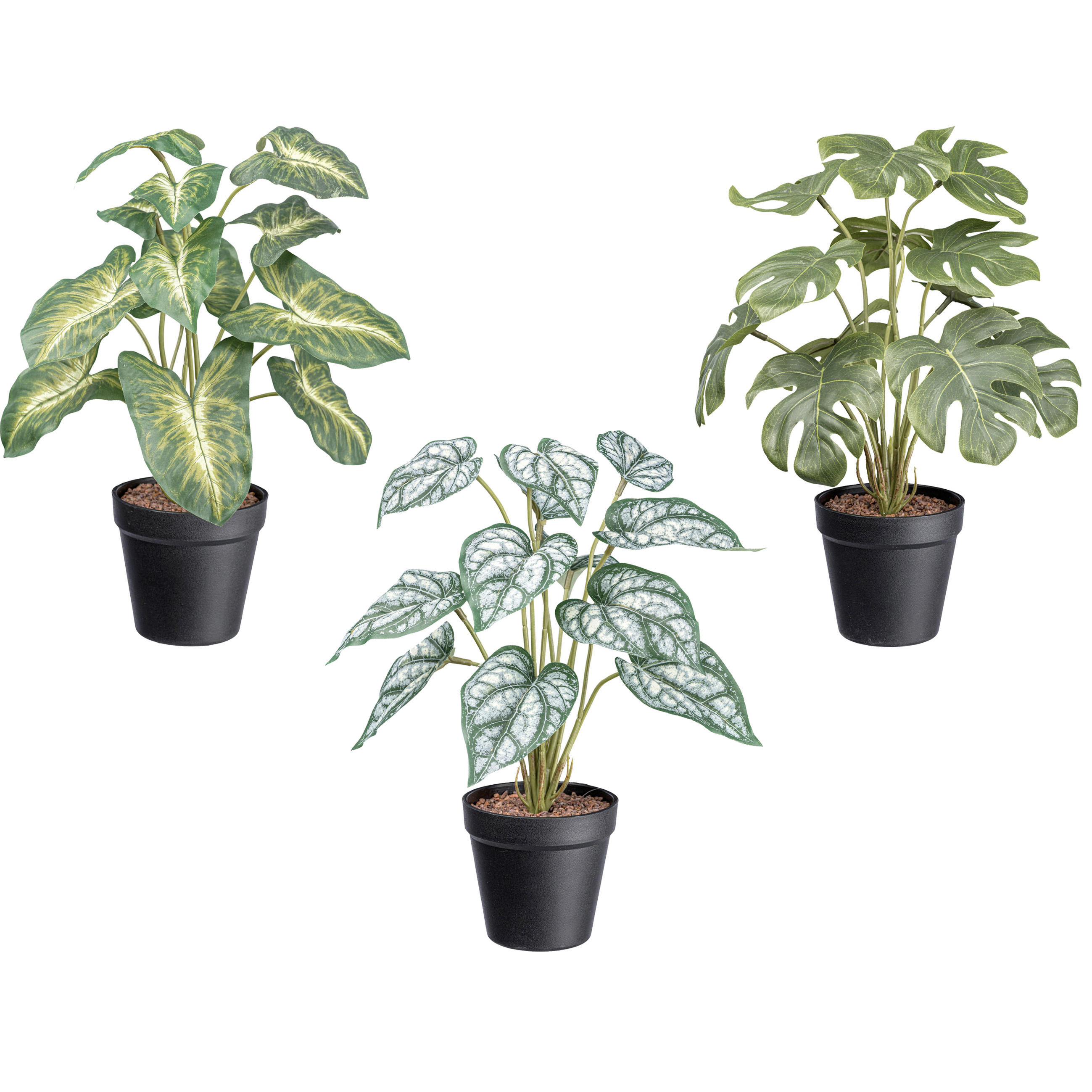 KUNSTPFLANZE Dekoblatt 38 cm  - Schwarz/Grün, Basics, Kunststoff (38cm)