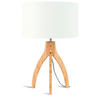 STOLNÍ LAMPA, nástěnný stmívač, 36/54 cm  - bílá/přírodní barvy, Trend, dřevo/textil (36/54cm) - Good & Mojo