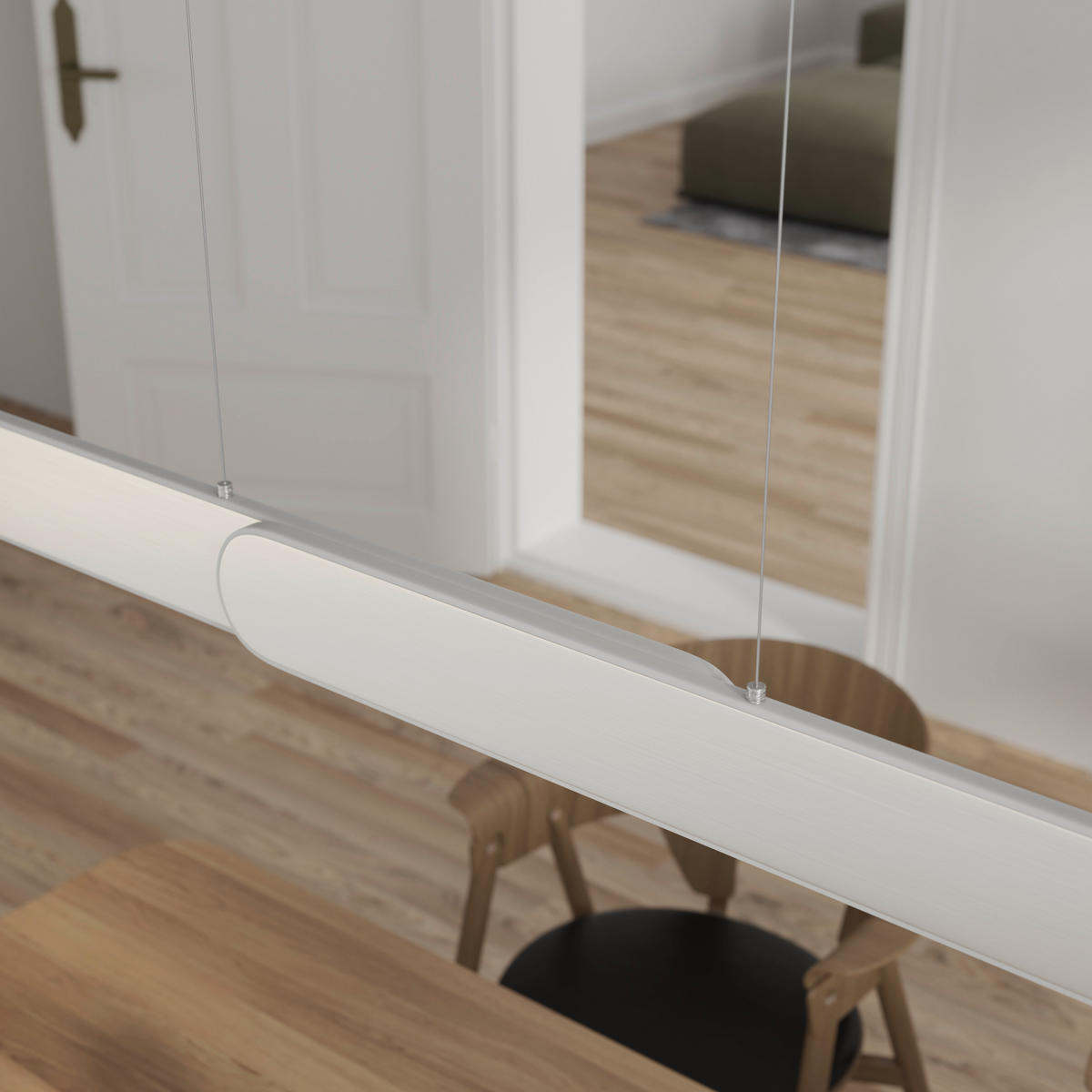 LED-HÄNGELEUCHTE Otis Linear 115/7,5/150 cm   - Silberfarben, Design, Metall (115/7,5/150cm) - Dieter Knoll