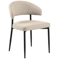 STUHL  in Webstoff Textil  - Beige/Schwarz, Trend, Textil/Metall (56/77/55cm) - MID.YOU