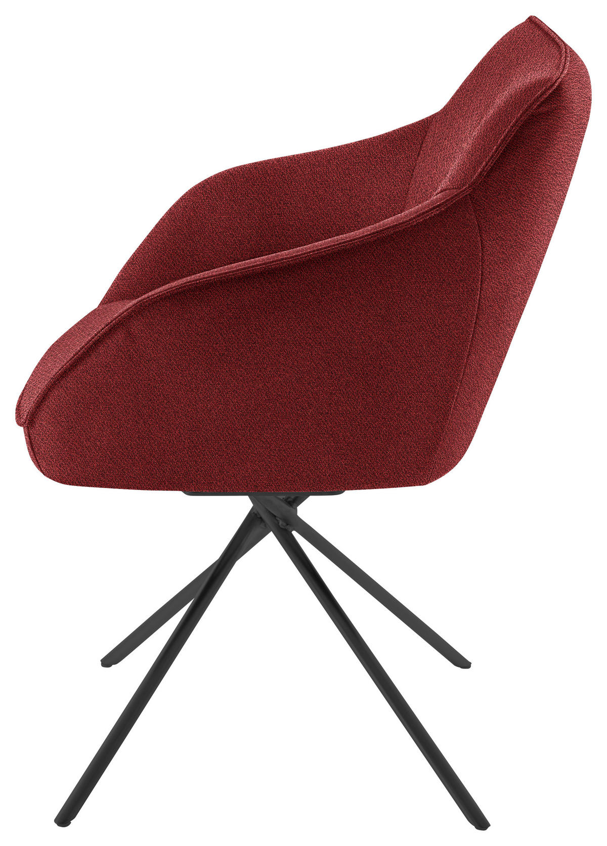 ARMLEHNSTUHL  in Nickel Flachgewebe  - Rot/Schwarz, Design, Textil/Metall (60/84/67cm) - Koinor