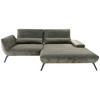 ECKSOFA in Webstoff Olivgrün  - Schwarz/Olivgrün, Konventionell, Textil/Metall (273/191cm) - Carryhome