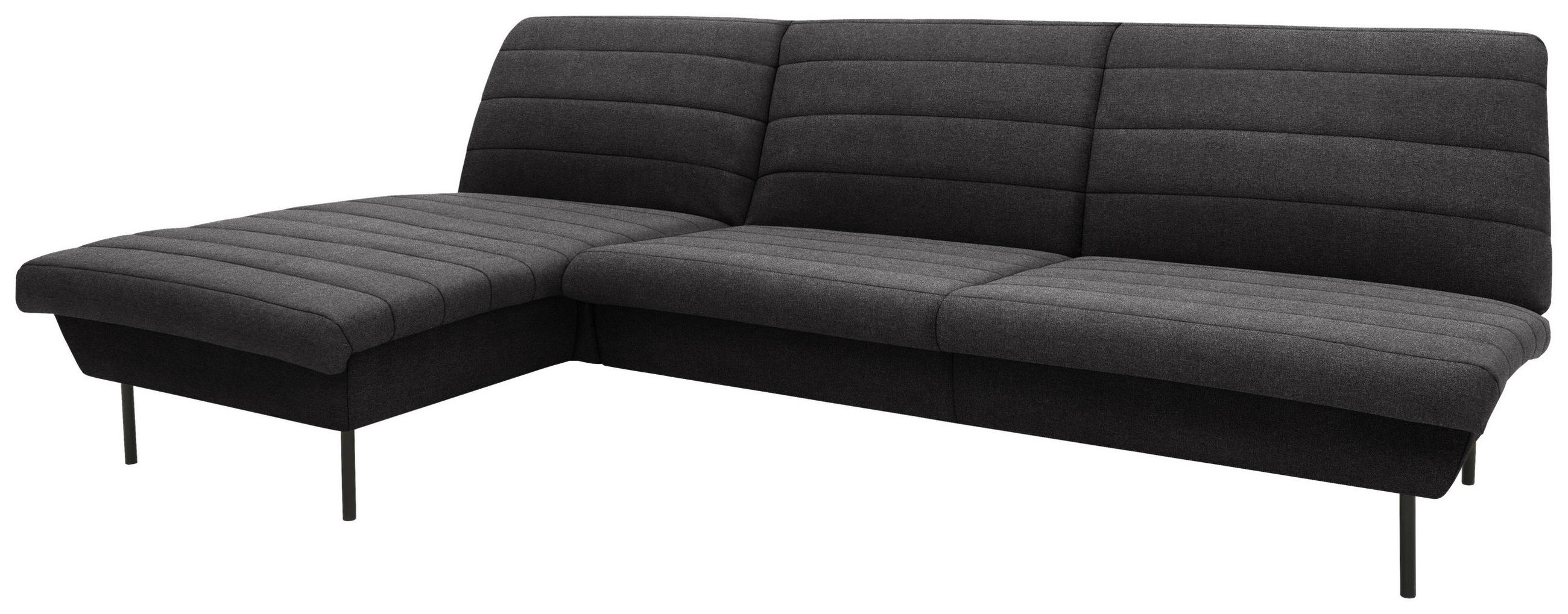 ECKSOFA in Webstoff Anthrazit  168/274 cm  - Anthrazit/Schwarz, Design, Textil/Metall (168/274cm) - LOOKS by W.Joop