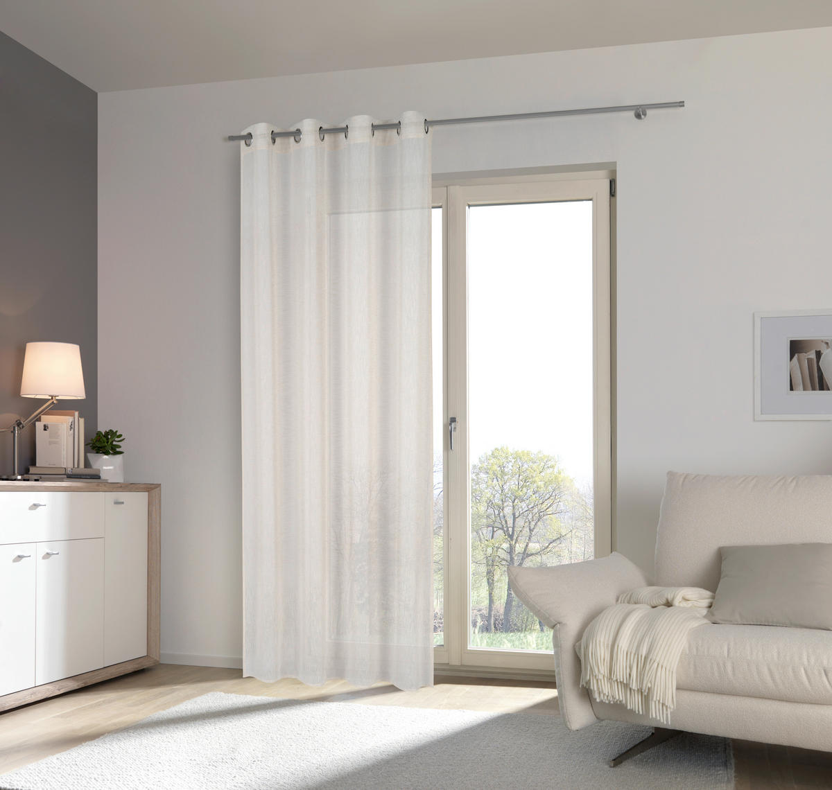 ÖSENSCHAL halbtransparent 140/245 cm   - Beige, Basics, Textil (140/245cm) - Esposa