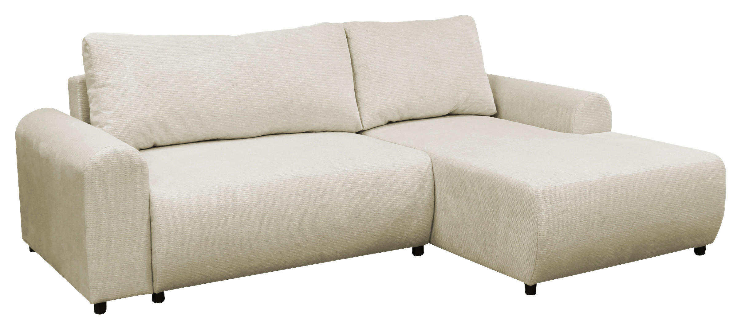 ECKSOFA Beige Struktur  - Beige/Schwarz, Design, Kunststoff/Textil (250/160cm) - MID.YOU