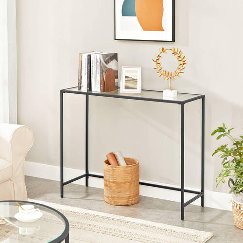KONSOLENTISCH Schwarz  - Schwarz, Trend, Glas/Metall (100/35/80cm) - Boxxx