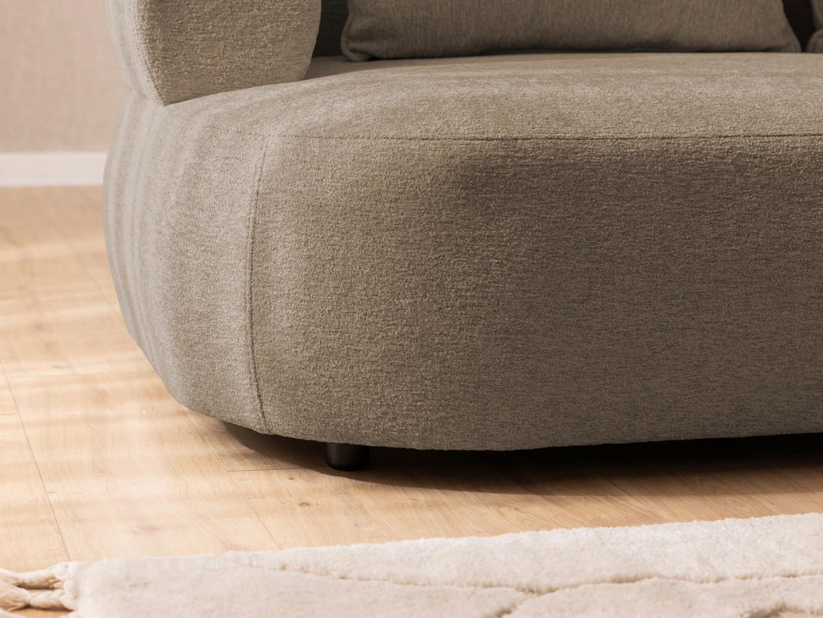 ECKSOFA in Chenille Braun  256/156 cm  - Schwarz/Braun, Design, Kunststoff/Textil (256/156cm) - Livetastic