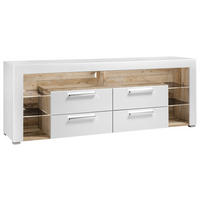 TV-BÄNK 179/66/44 cm - vit/kromfärg, Modern (179/66/44cm) - Carryhome