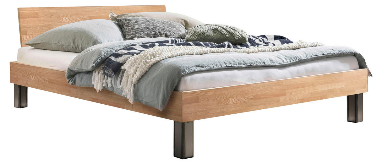 BETT 200/200 cm  Eiche Bianco   - Eiche Bianco/Eichefarben, Natur, Holz/Metall (200/200cm) - Hasena