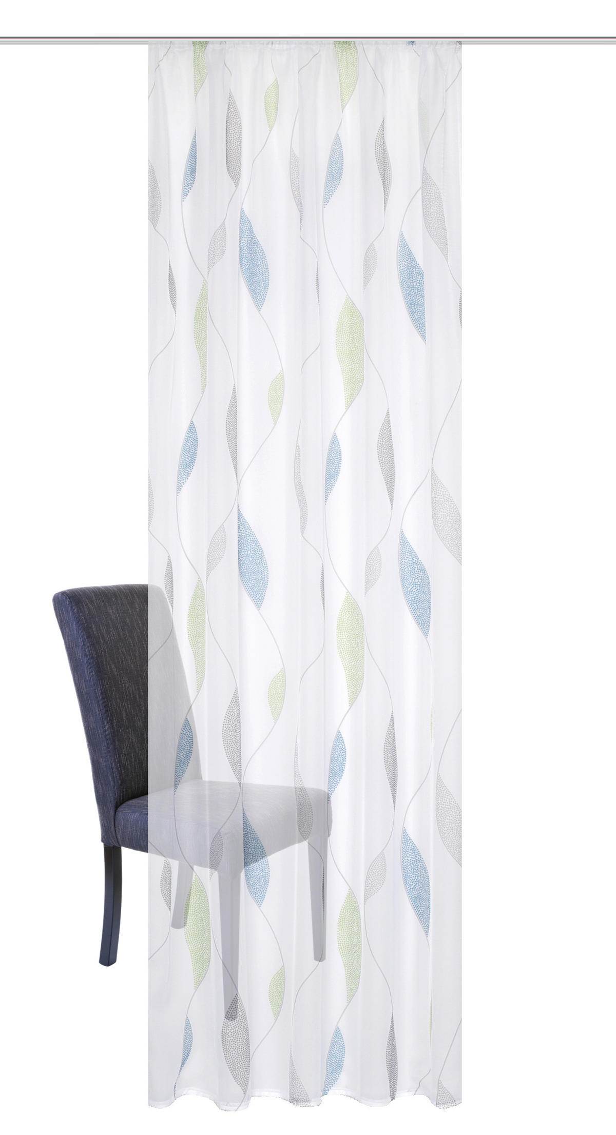 FERTIGVORHANG transparent  - Blau/Grün, KONVENTIONELL, Textil (140/145cm) - Schmidt W. Gmbh