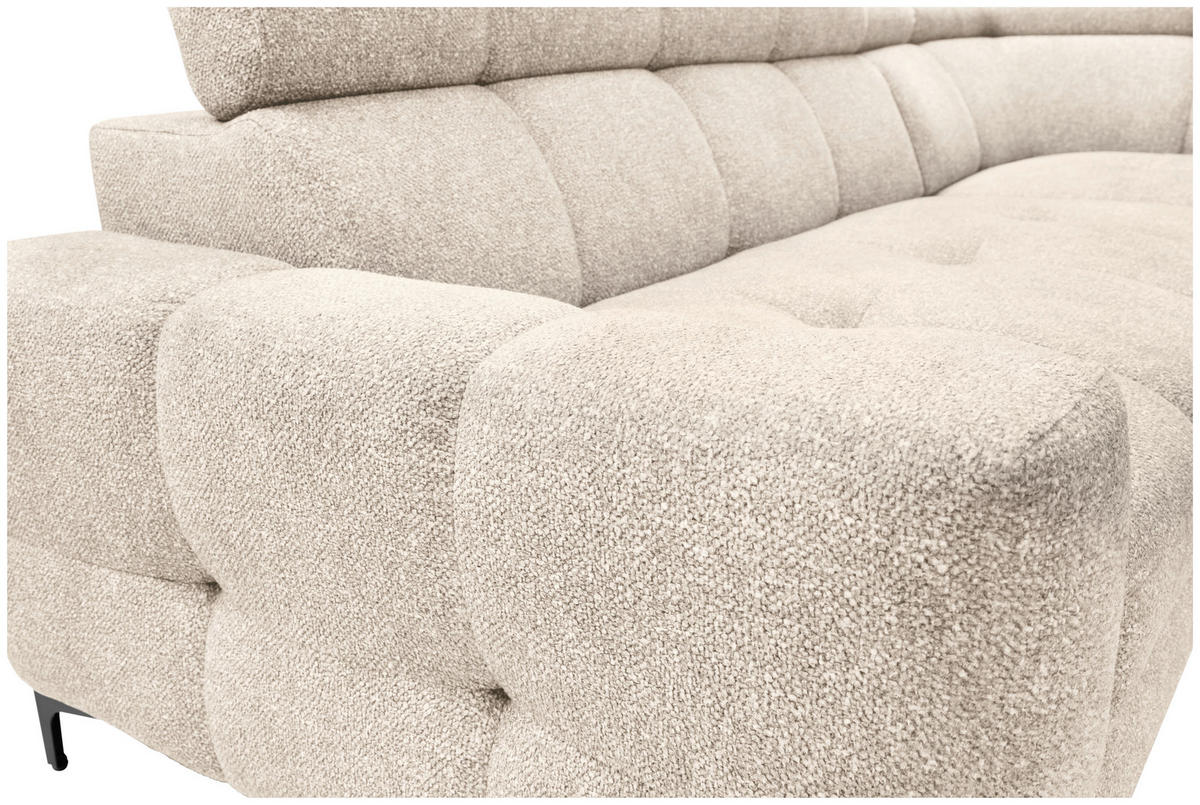 ECKSOFA in Struktur Beige  254/212 cm  - Beige/Schwarz, MODERN, Textil/Metall (254/212cm) - Carryhome