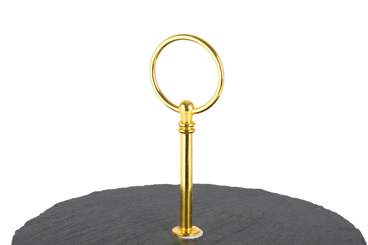 CUPCAKE-STÄNDER 3-stöckig - Goldfarben, Basics, Stein/Metall (30/25/20/35cm) - Echtwerk