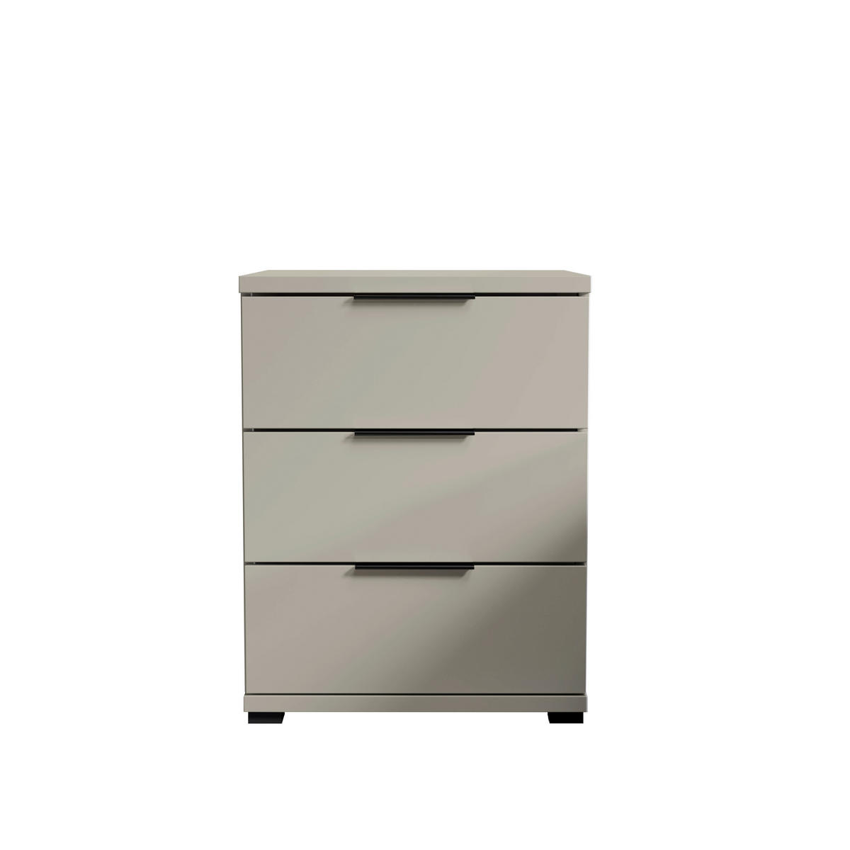 NOČNA OMARICA, kašmir  - kašmir/črna, Moderno, umetna masa/leseni material (46/61/42cm) - Boxxx