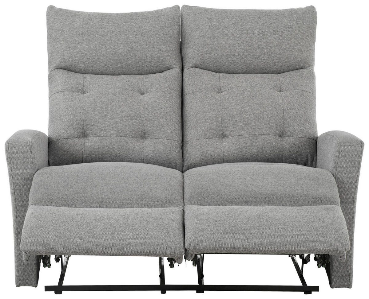 SITZGARNITUR Mikrofaser Grau  - Schwarz/Grau, Design, Textil/Metall - Livetastic