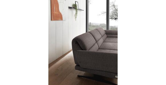 ECKSOFA  in Flachgewebe Greige  279-327/176-217 cm  - Greige/Schwarz, Design, Textil/Metall (279-327/176-217cm) - Dieter Knoll