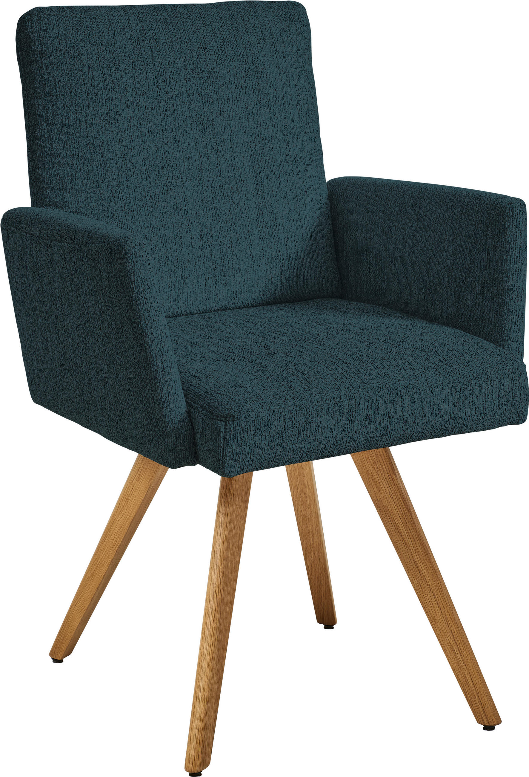 ARMLEHNSTUHL  in Chenille  - Eichefarben/Dunkelblau, Design, Holz/Textil (56/92/60cm) - Dieter Knoll