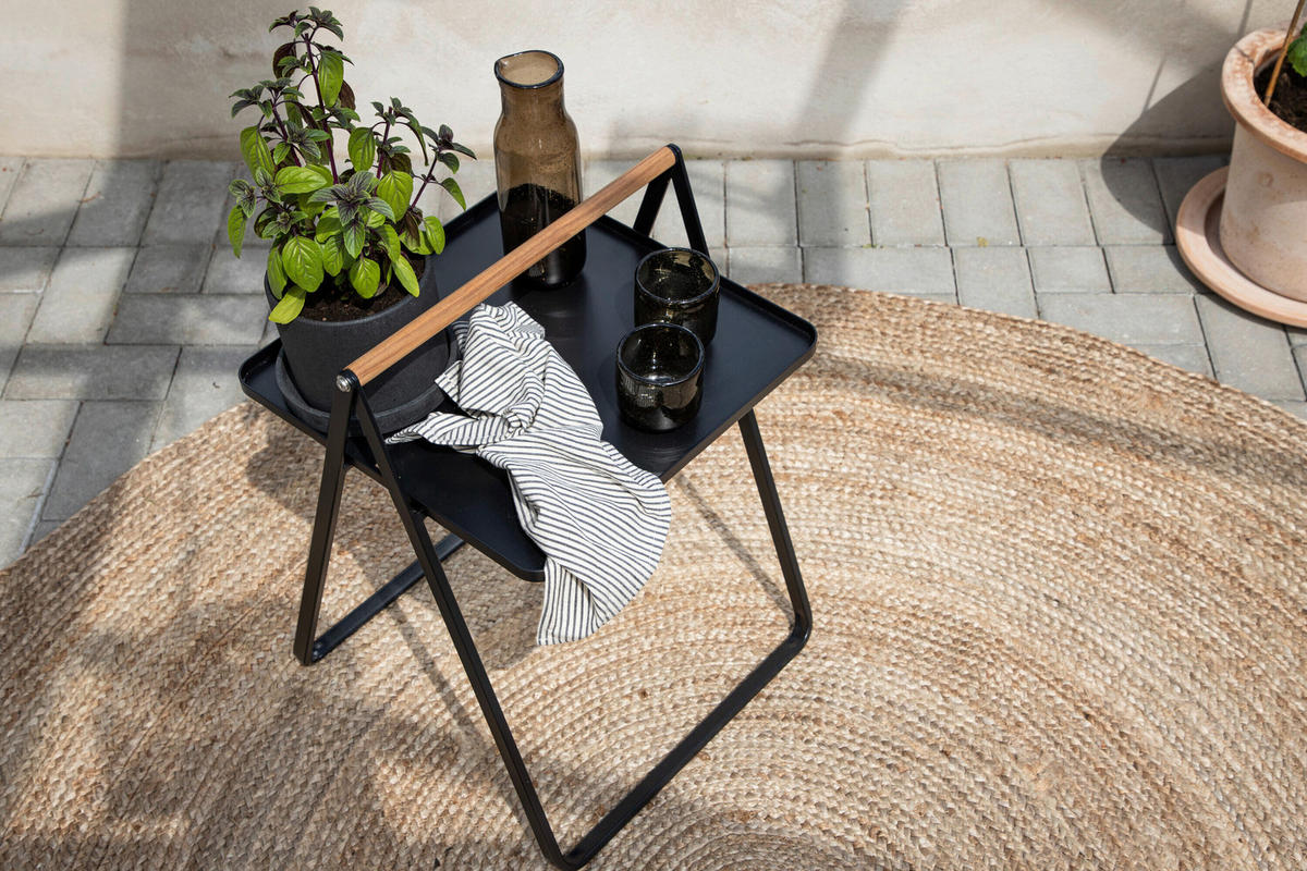 LOUNGETISCH 43/43/59 cm Metall  - Schwarz, MODERN, Metall (43/43/59cm) - Gardenson