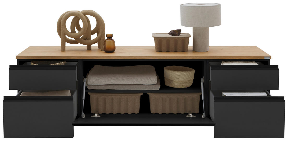 LOWBOARD  in 180/46/41 cm  - Eichefarben/Anthrazit, Design, Holzwerkstoff/Kunststoff (180/46/41cm) - Dieter Knoll