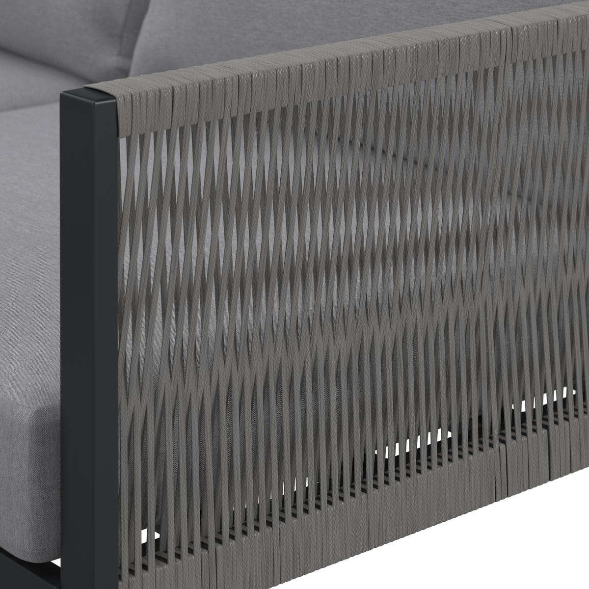 Set Mobilier De Grădină 5 piese  - gri deschis/antracit, Romantik / Landhaus, plastic/sticlă (256/244cm) - Ambia Garden