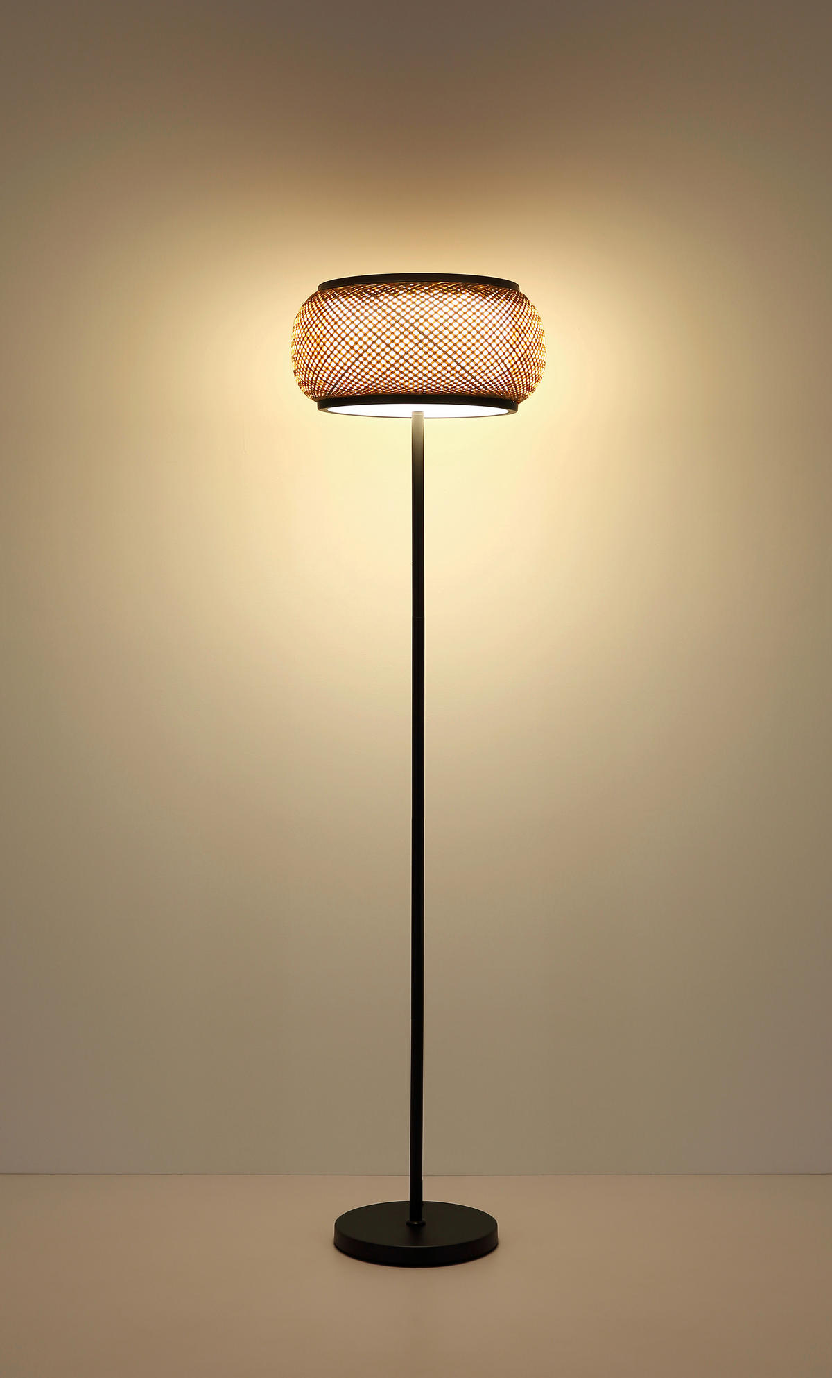 STOJACÍ LED LAMPA, 38/146,1 cm  - bílá/černá, Design, kov/dřevo (38/146,1cm) - Globo