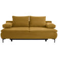 BOXSPRINGSOFA in Flachgewebe Goldfarben  - Goldfarben, KONVENTIONELL, Textil/Metall (204/93/100cm) - Novel