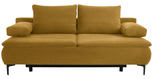 BOXSPRINGSOFA in Flachgewebe Goldfarben  - Goldfarben, KONVENTIONELL, Textil/Metall (204/93/100cm) - Novel