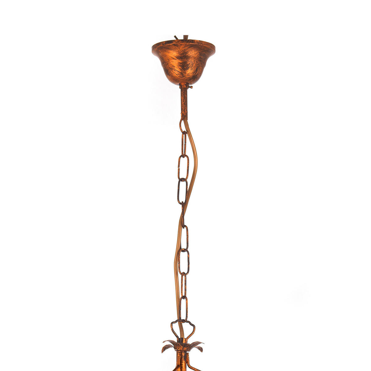 KRISTALL-HÄNGELEUCHTE 40/100 cm   - Bronzefarben, KONVENTIONELL, Glas/Metall (40/100cm)