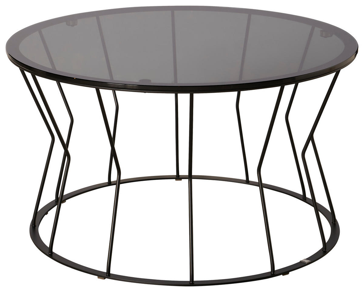 COUCHTISCH FABIA 80/80/40 cm rund Anthrazit, Schwarz  - Anthrazit/Schwarz, Design, Glas/Metall (80/80/40cm) - Musterring