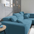 ECKSOFA in Mikrofaser Pastellblau  - Chromfarben/Pastellblau, Design, Textil/Metall (301/207cm) - Xora