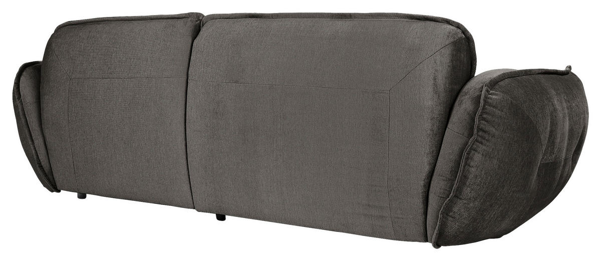 ECKSOFA in Chenille Anthrazit  - Anthrazit/Schwarz, Modern, Kunststoff/Textil (184/269cm) - Trendmanufaktur