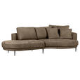 ECKSOFA  in Chenille Braun  275/140 cm  - Schwarz/Braun, KONVENTIONELL, Textil/Metall (275/140cm) - Carryhome