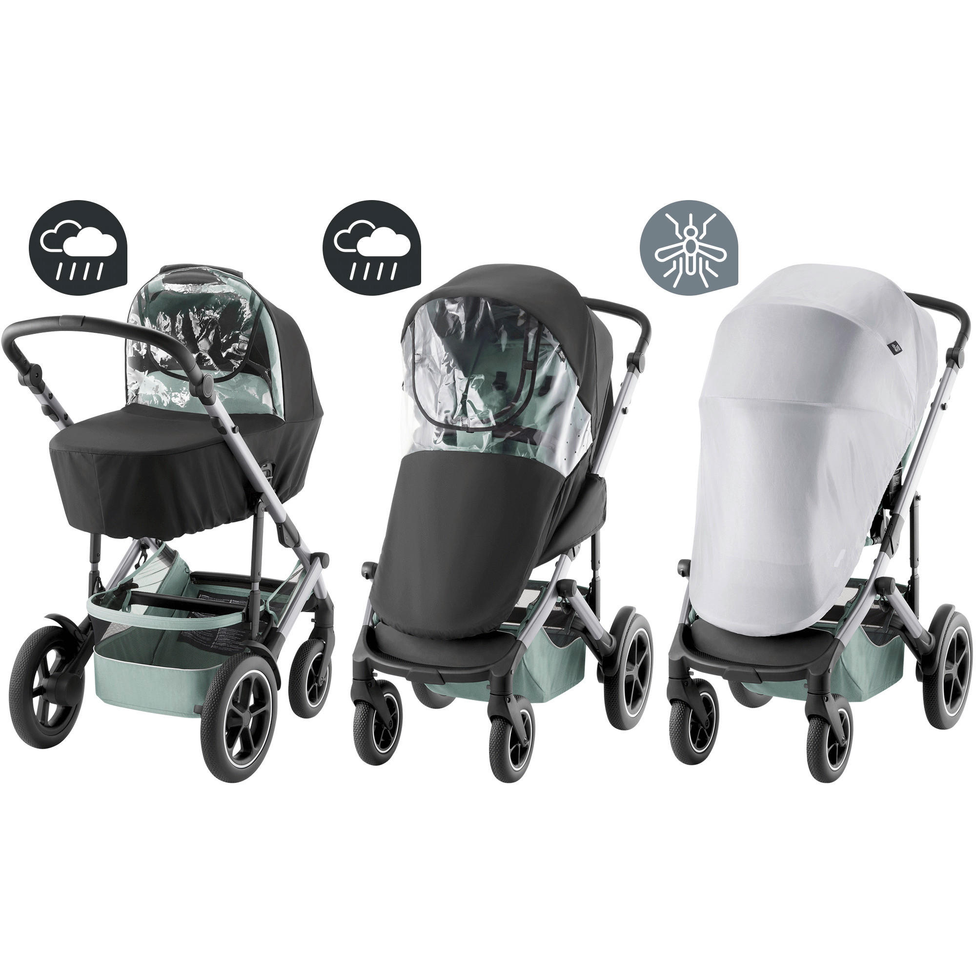 REGENVERDECK Smile 5Z  - Transparent/Schwarz, Basics (82/20/39.5cm) - Britax Römer