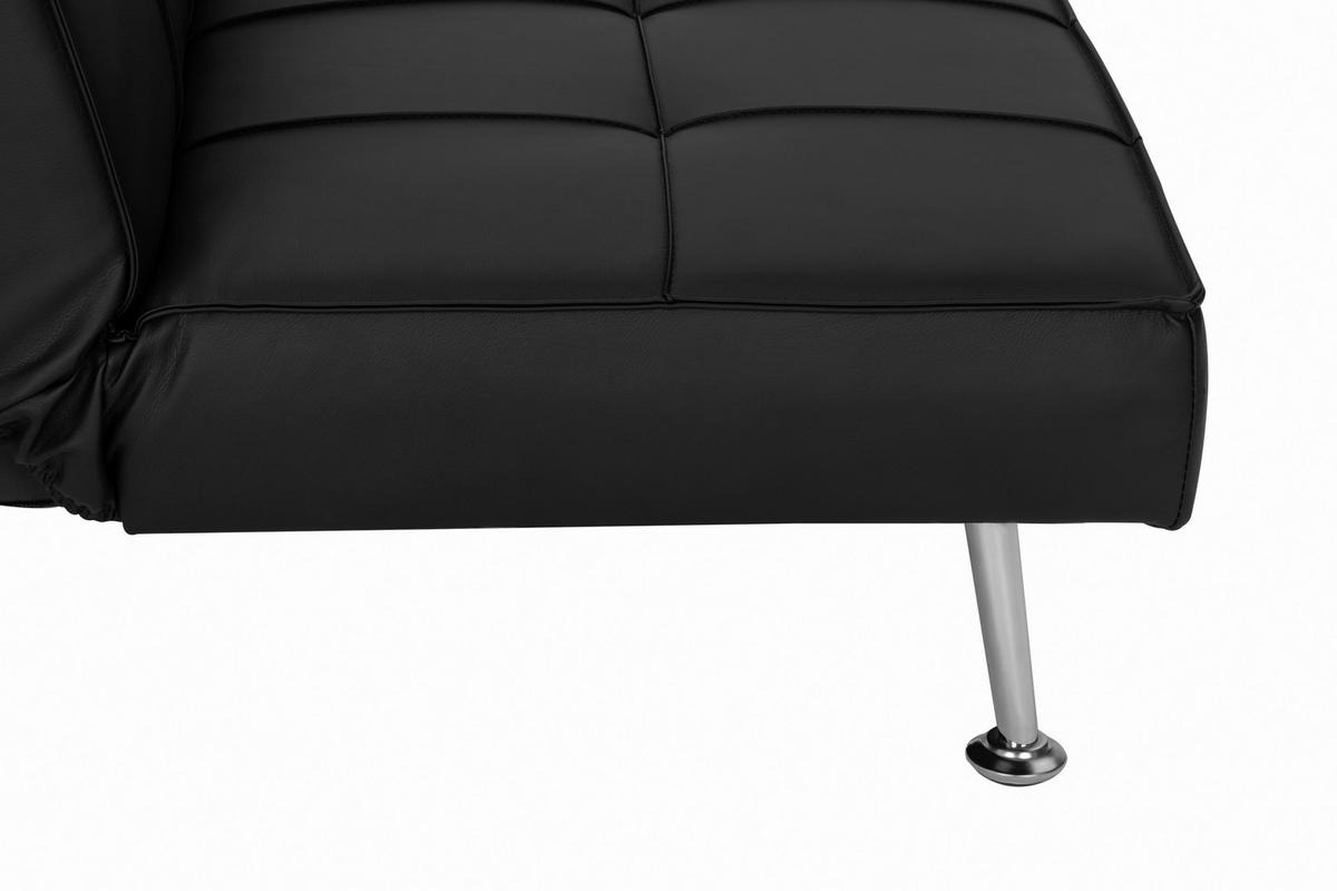 SCHLAFSOFA in Textil Schwarz  - Silberfarben/Schwarz, Basics, Textil/Metall (179/74/91cm) - P & B