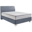 BOXSPRINGBETT 140/200 cm in Blau - Chromfarben/Blau, KONVENTIONELL, Kunststoff/Textil (140/200cm) - Hom`in