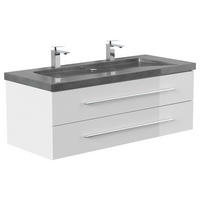 WASCHTISCHKOMBI 130 cm  - Weiß Hochglanz, Basics, Holzwerkstoff/Stein (130cm) - MID.YOU