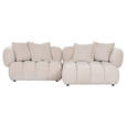 ECKSOFA in Flachgewebe Beige  262/156 cm  - Beige/Schwarz, KONVENTIONELL, Kunststoff/Textil (262/156cm) - Carryhome