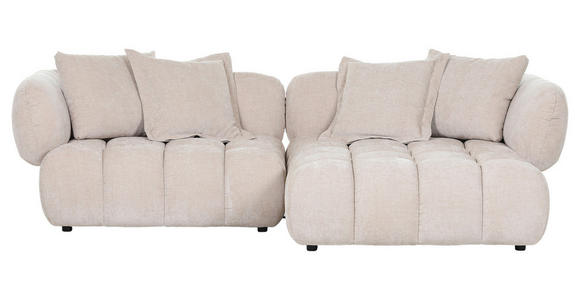ECKSOFA in Flachgewebe Beige  262/156 cm  - Beige/Schwarz, KONVENTIONELL, Kunststoff/Textil (262/156cm) - Carryhome