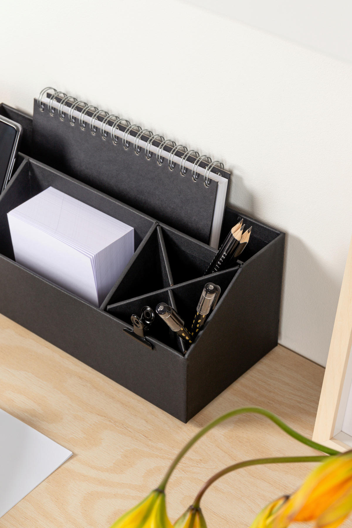 TISCHORGANIZER    12.5/33/12.5 cm  - Schwarz, Basics, Karton/Papier (12.5/33/12.5cm)